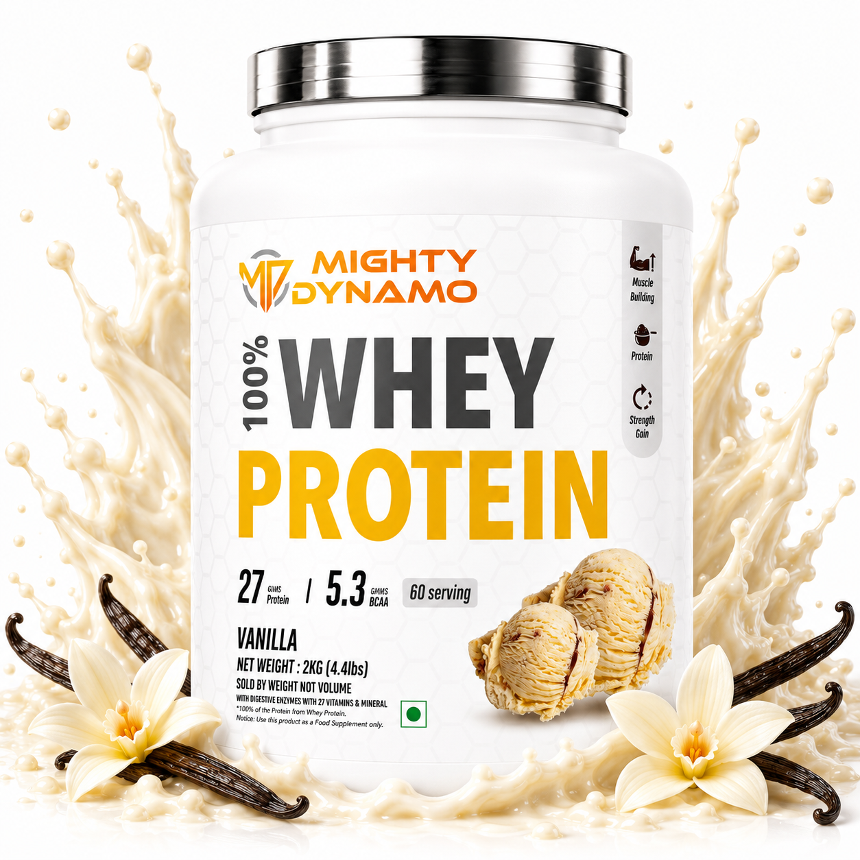 Mighty Dynamo Whey Protein - 2 kg - Vanilla