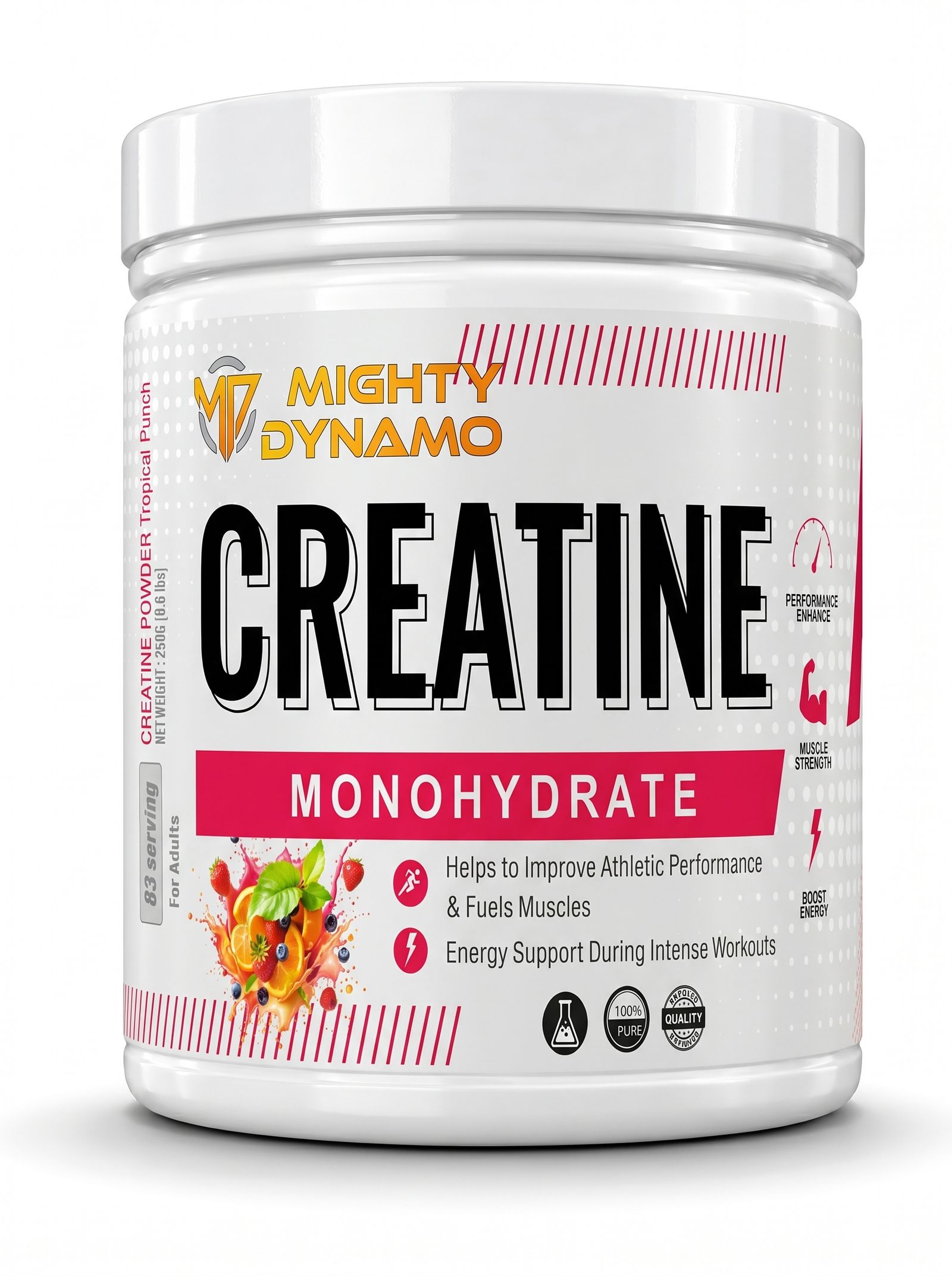 Mighty Dynamo Creatine Monohydrate - 250 g - Fruit Punch