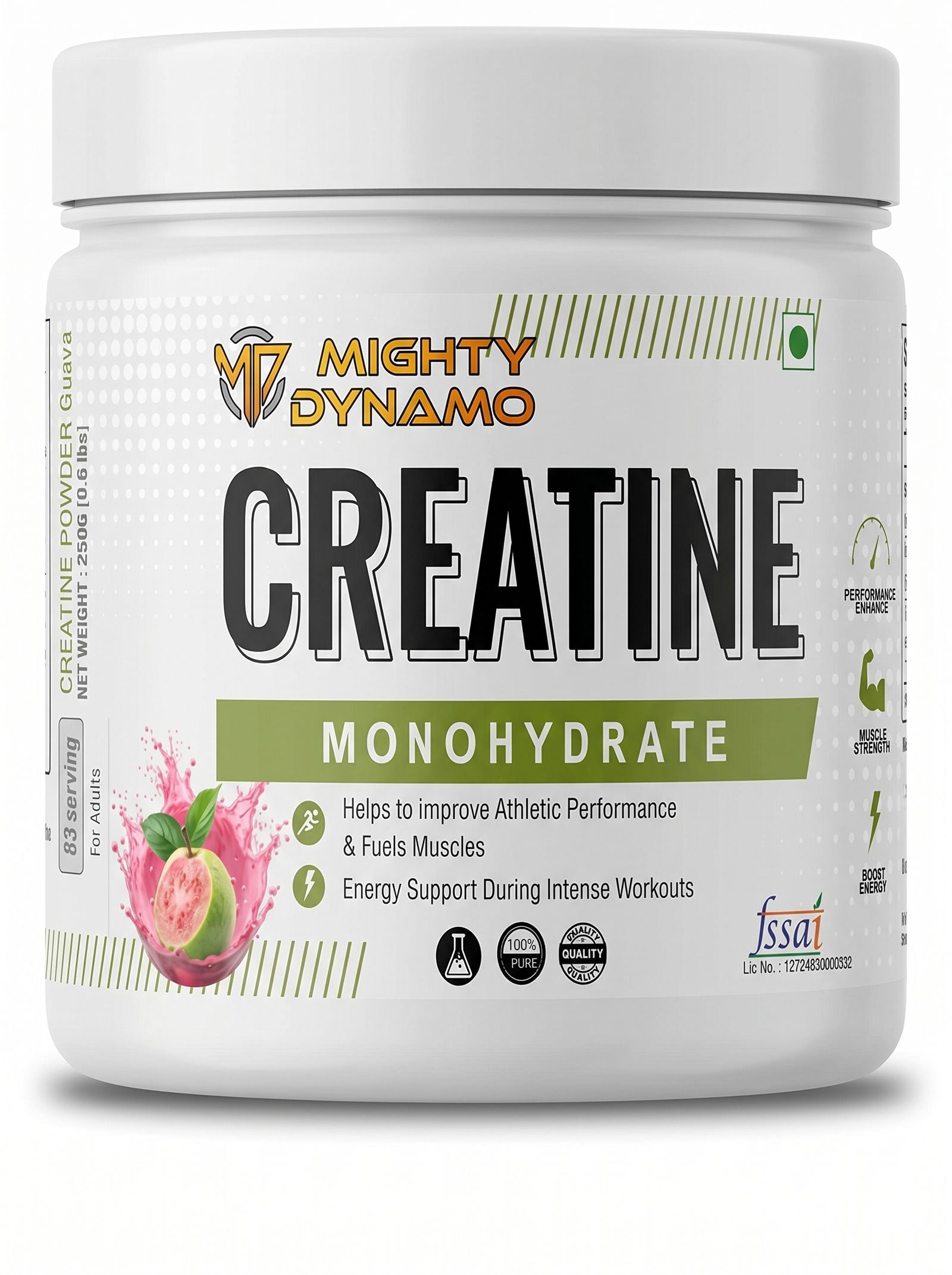 Mighty Dynamo Creatine Monohydrate - 250 g - Guava