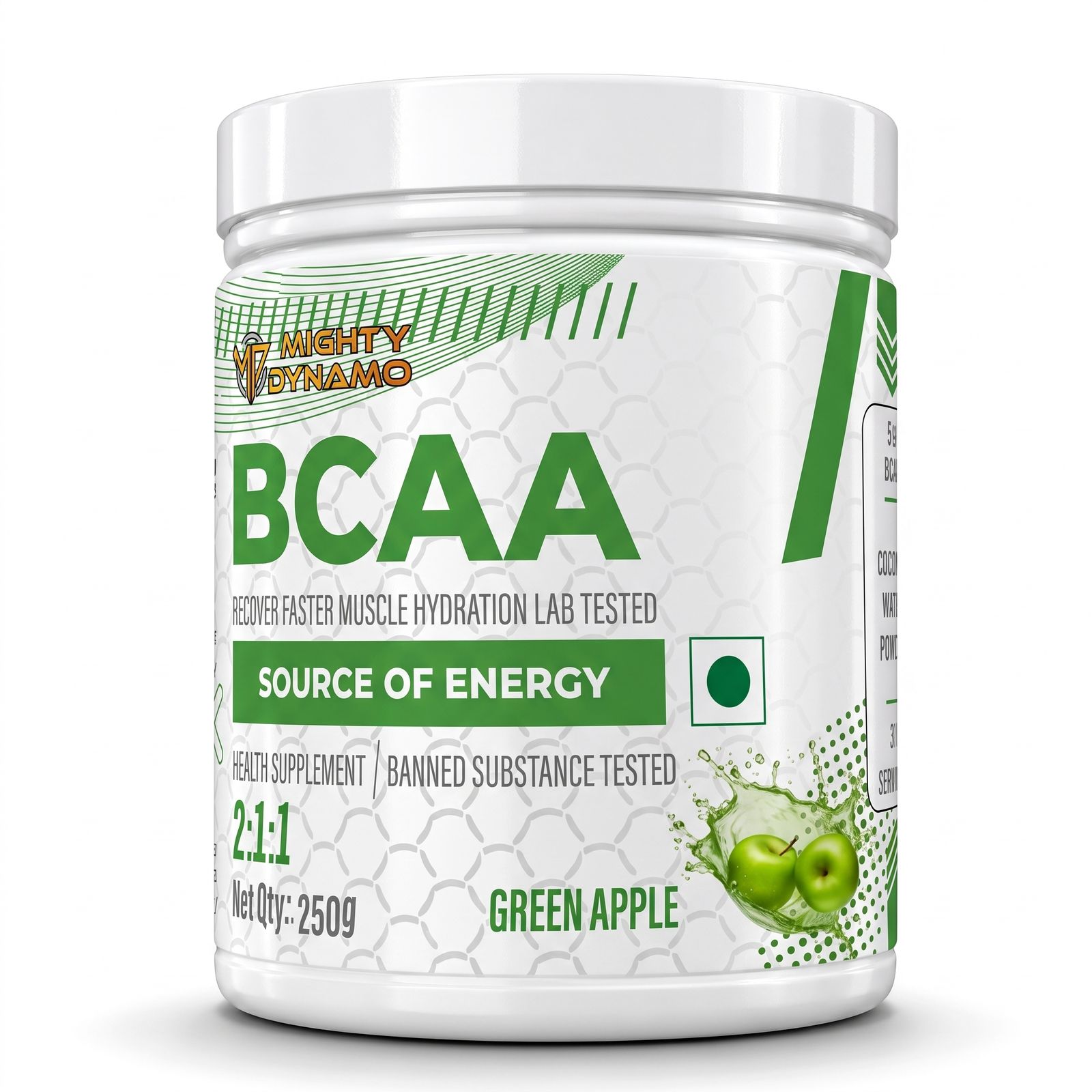 Mighty Dynamo BCAA - 250 g - Green Apple