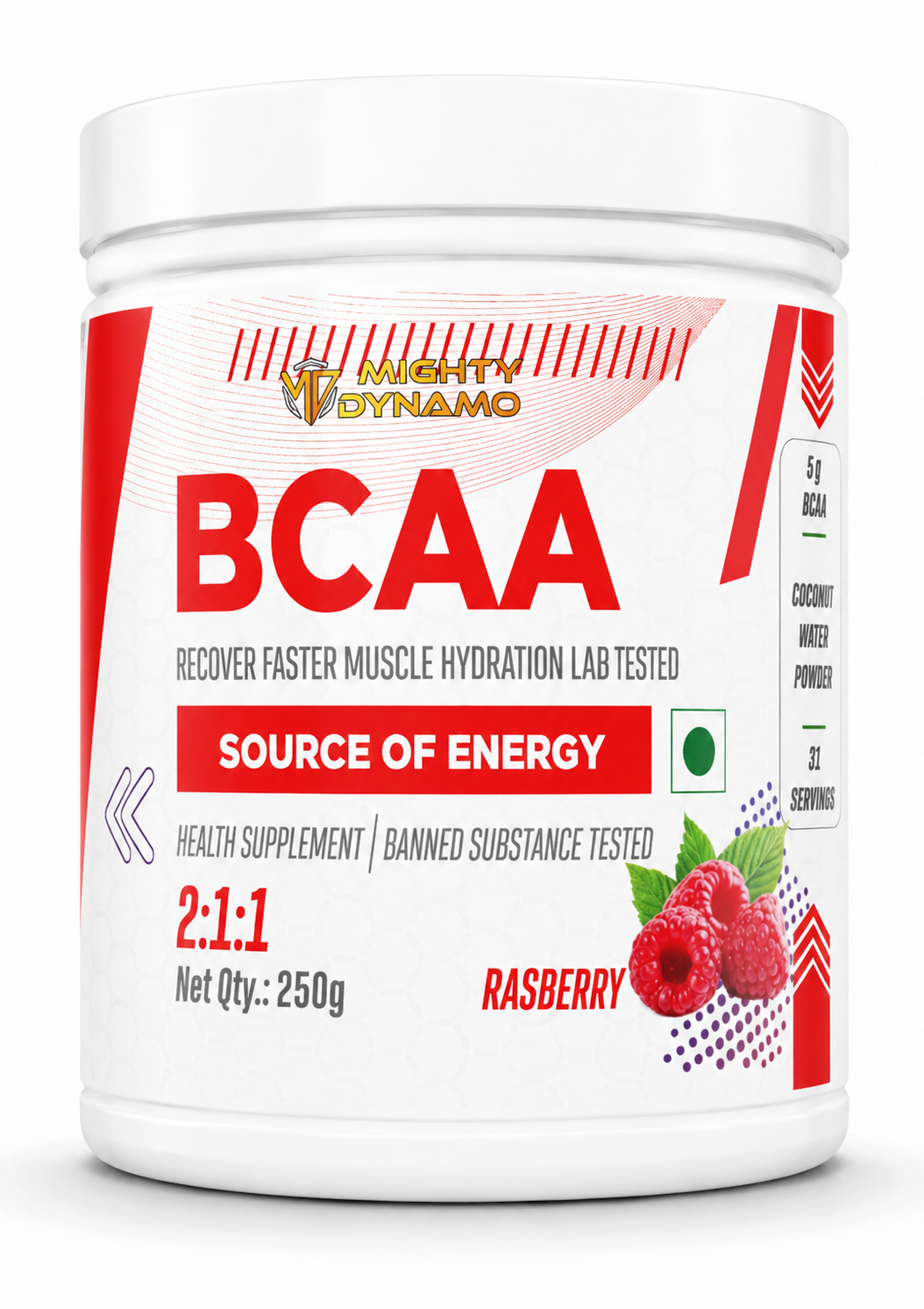 Mighty Dynamo BCAA - 250 g - Raspberry