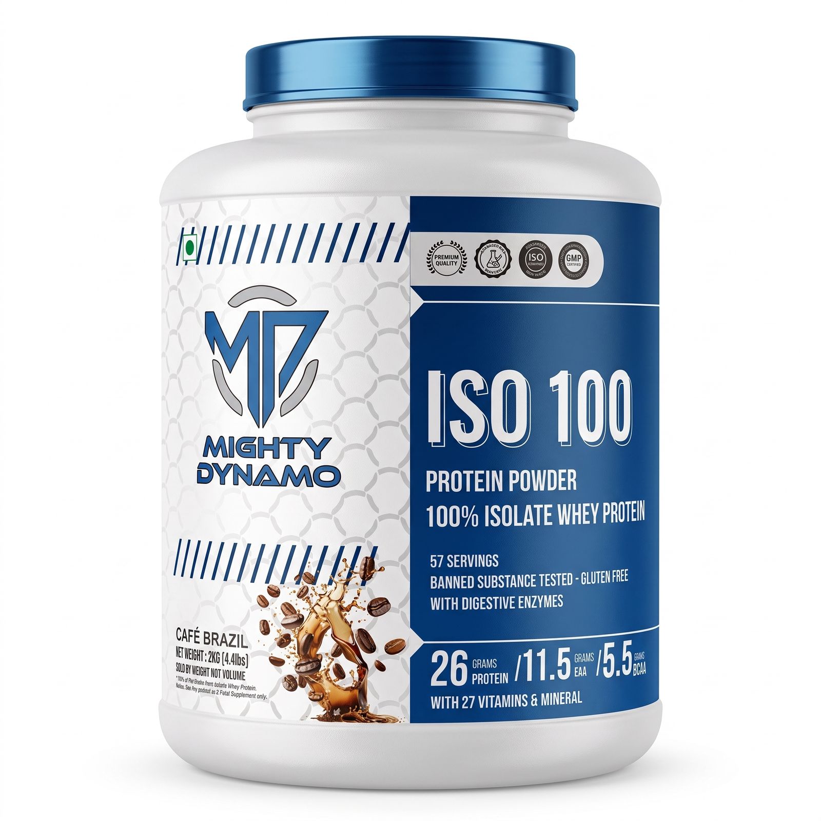 Mighty Dynamo Whey Protein Isolate - 2 kg - Cafe Brazil