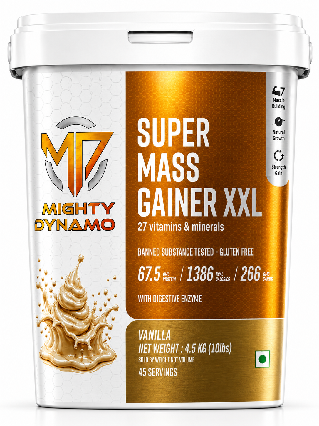Mighty Dynamo SUPERXXL Mass Gainer - 4.5 kg - Vanilla