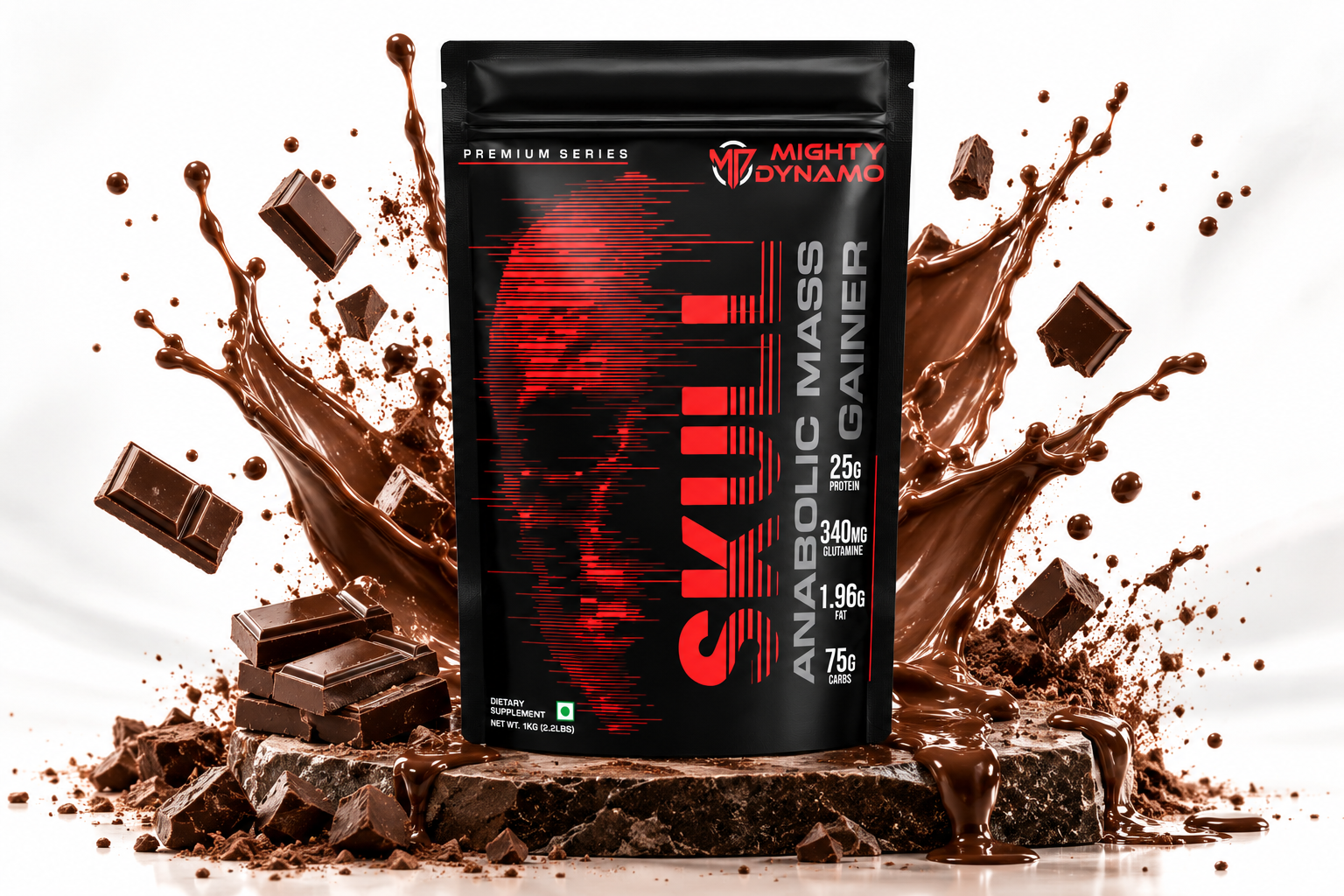 Mighty Dynamo Anabolic Mass Gainer - 1 kg - Belgium Chocolate