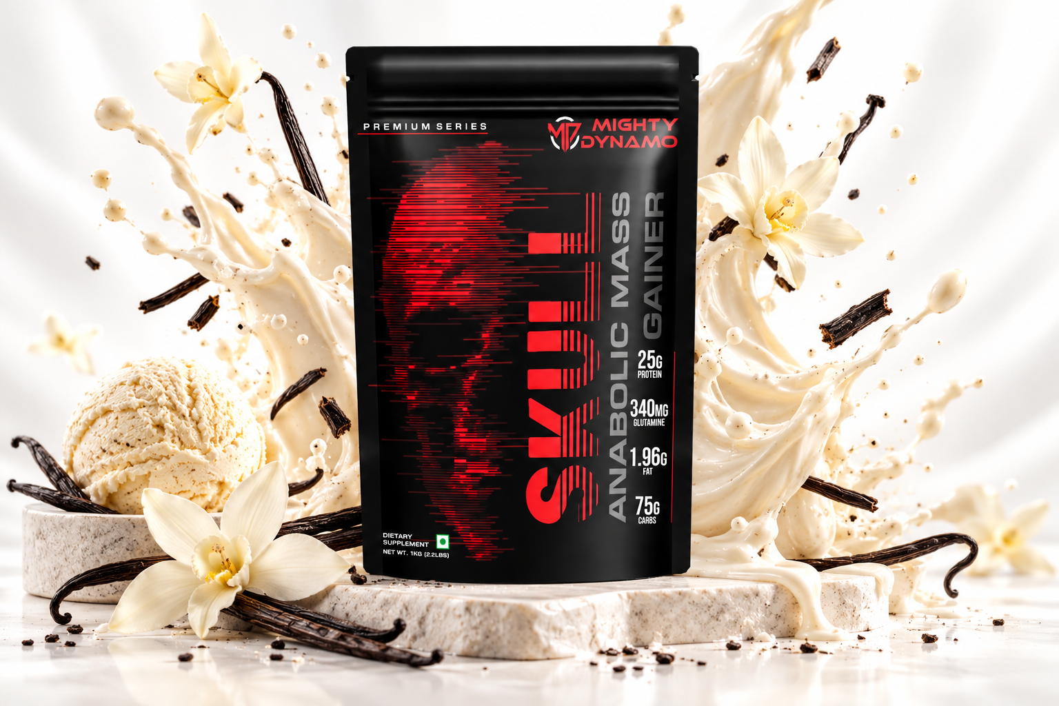 Mighty Dynamo Anabolic Mass Gainer - 1 kg - Vanilla