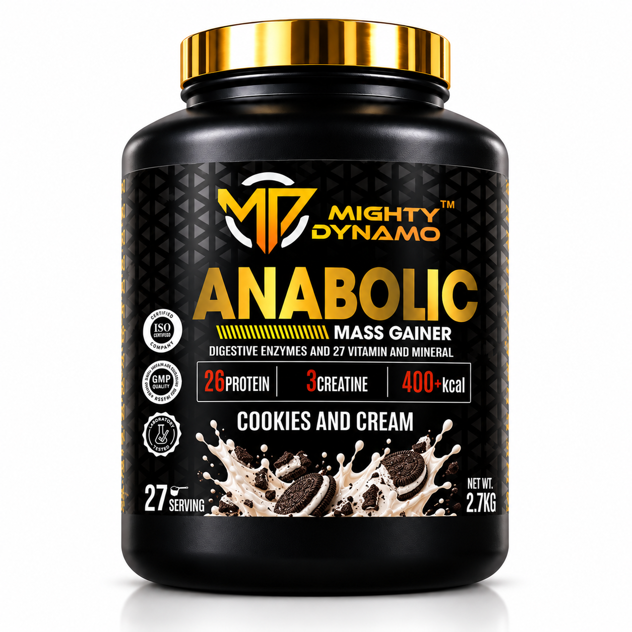 Mighty Dynamo Anabolic Mass Gainer - 2.75 kg - Cookies & Cream