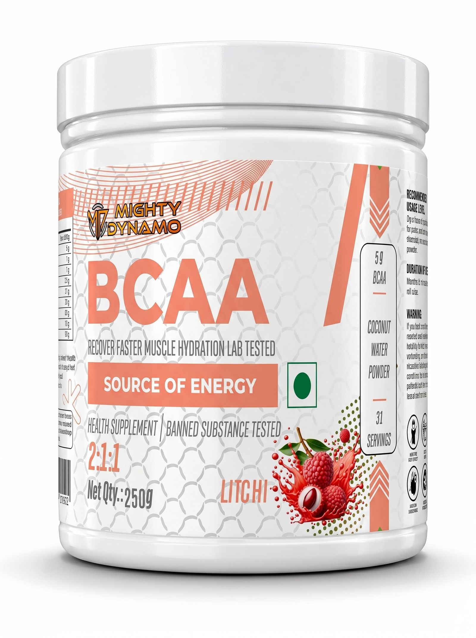 Mighty Dynamo BCAA - 250 g - Litchi