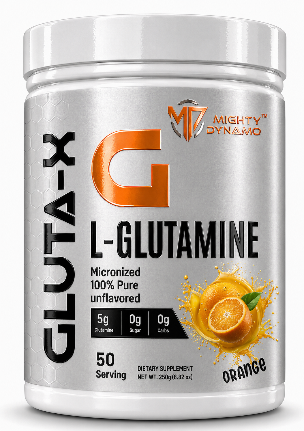 Mighty Dynamo L-Glutamine - 250 g - Orange