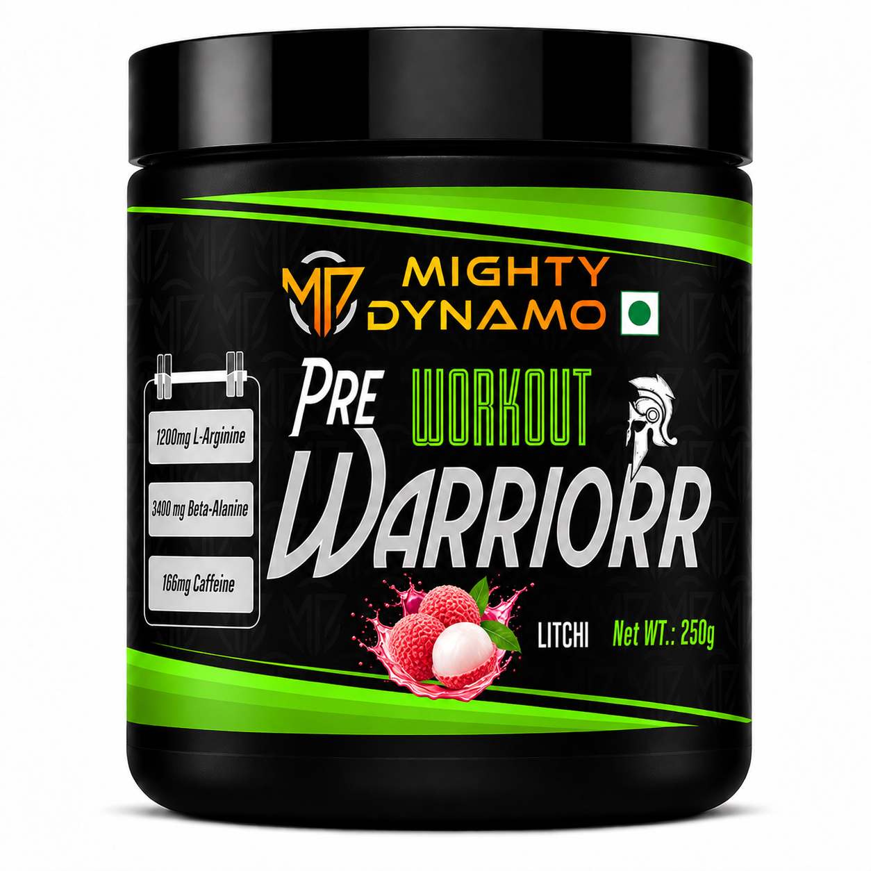 Mighty Dynamo Warrior Pre-Workout - 250 g - Litchi